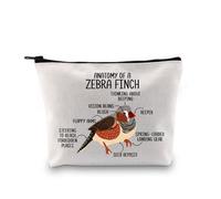 PYOUL Zebra Finch Lover Gift Anatomy of A Zebra Finch Makeup Bag Zebra Finch Mom Cosmetic Bag Zebra Finch Bird Owner Merch (A Zebra Finch Bag)