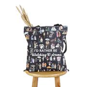 PYOULK-Drama Lover Gift I’d Rather Be Watching K-Drama Tote Bag K-Drama Mama Handbag Korean Drama Fan Gift (K-Drama Tote)
