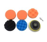 PYouo-mini polisher pads, 7Pcs 4 inch Auto Car Polishing Pad Kit, Buffing Pad Set Thread for Car Polisher + Drill Adaptor M14 Power Tools, Waxing