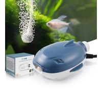PYPABL 2W Quiet Aquarium Air Pump, Dual Outlets Dual Motor Adjustable Oxygen Fish Tank Pump, Aquarium Air Bubbler for Up to 300 Litres (1 Outlet)