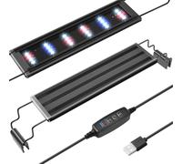 PYPABL USB Mini Aquarium LED Light, Full Spectrum Aquarium Light with Extendable Brackets, Adjustable Aquarium Plant Light with External Controller, for Freshwater Tank (28-40CM)