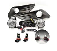 PYPFQUMQGR LED Front Bumper Fog Lamp Fog Light Wire Harness Fog Lamp Grille Cover 1 Set For Ford For Fiesta 2013 2014 2015 2016 2017 (LED set)