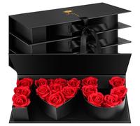 PYQTH 4 Pcs Empty I Love You Box Valentines Boxes Large Thicker Letter Shaped Fillable Flowers Gift Box I Heart U Packaging Boxes for Valentines Mothers Day Wedding Anniversary Birthday (Black)