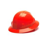 Pyramex Hi Vis Orange Full Brim Style 4 Point Ratchet Suspension Hard Hat