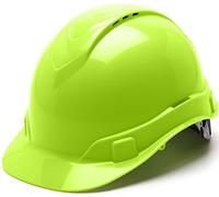 Pyramex HP44131V Ridgeline Cap Style Hard Hat with 4-Point Vented Ratchet, Hi-Vis Green by Pyramex