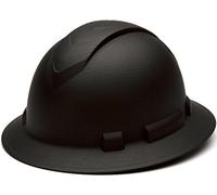PYRAMEX Ridgeline Full Brim Hard Hat, 4-Point Ratchet Suspension, Matte Black Graphite Pattern