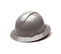 Pyramex Ridgeline Full Brim Hard Helmet, 4-Point Ratchet Suspension, Grey