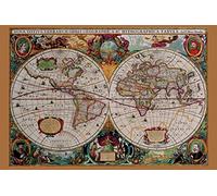 Pyramid 17th Century World Map Poster Print
