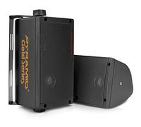 Pyramid 300W Speaker System, 2 Pcs Wall Mounted Indoor/Outdoor Surround Sound Speakers, 3-Way Mountable Mini Box Speakers System Wired for Patio/Porch/Home - 16.5cm - 8cm Woofer, Sealed Enclosure