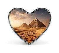 Pyramid Africa Desert Heart Badge-Aluminum Alloy,Lapel Pin for Valentine's Day Gift,Brooches for Jackets,backpacks,and Other Clothing