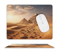 Pyramid Africa Desert Leather Mouse Pad - 8 * 10 Inch.Rectangular Mouse Pads for Premium-Textured Waterproof Surface. Printed Mouse Mat for Computer & Gaming Laptop, Office & Home.