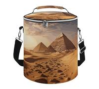 Pyramid Africa Desert Lunch Bag, 15L Portable Leakproof Picnic Basket with Shoulder Strap, Insulated Picnic Cooler Bag for Camping, Beach, Hiking & Groceries