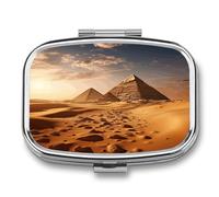Pyramid Africa Desert Weekly AM/PM Pill Organizer.Waterproof Portable Compact Travel Pill Organizers.Small Pill Box for Medicine Holder for Vitamins Medication.