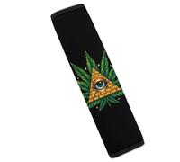 Pyramid All-Seeing Eye Weed Leaf Car Seat Belt Cover Shoulder Pad 1PCS | Seat Belt Protector,Car Interior Accessories,Seatbelt Covers,Soft,Seatbelt Cushion,for Women Men