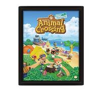 Pyramid Animal Crossing (New Horizons) 3D Lenticular Wall Art - Framed, Multicolored