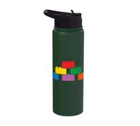 Pyramid Brick Master Builder Block Building Brick Builder Stainless Steel Insulated Water Bottle