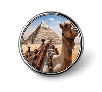 Pyramid Camel Badge Holder Exquisite Round Badge with Picture Pin DIY Button Badges Personalized Metal Button Pin Fashion Brooch Crafts Gifts Clothes Decorative Pins