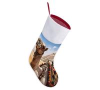 Pyramid Camel Christmas Stockings 18 Inch Large Hanging Stocking with White Plush Cuff Xmas Stocking Fireplace Hanging Stockings Gift for Family Holiday Party Decoration