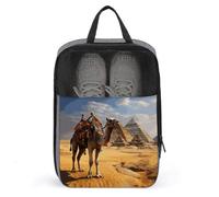 Pyramid Camel Shoe Bag with Zipper Closure,Storage Bags with Handle And Portable,Water-Resistant Shoe Pouch Travel Essentials