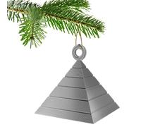 Pyramid Christmas Tree Bauble Decoration Ornament For Christmas Xmas Noel (Silver)