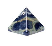 Pyramid Crystal Healing Stones - 1.2" Great Pyramid Figurine of Natural Stone Pyramid for Meditation, Reiki, Chakra Balancing and Crystal Pyramids Grid (Unakite)(Malachite)