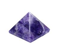 Pyramid Crystal Healing Stones - 1.2" Great Pyramid Figurine of Natural Stone Pyramid for Meditation, Reiki, Chakra Balancing and Crystal Pyramids Grid (Unakite)(Dream Amethyst)