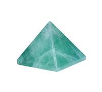 Pyramid Crystal Healing Stones - 1.2" Great Pyramid Figurine of Natural Stone Pyramid for Meditation, Reiki, Chakra Balancing and Crystal Pyramids Grid (Unakite)(Green Fluorite)