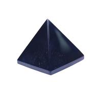 Pyramid Crystal Healing Stones - 1.2" Great Pyramid Figurine of Natural Stone Pyramid for Meditation, Reiki, Chakra Balancing and Crystal Pyramids Grid (Unakite)(Obsidian)