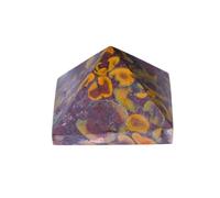 Pyramid Crystal Healing Stones - 1.4" Great Pyramid Figurine of Natural Stone Pyramid for Meditation, Reiki, Chakra Balancing and Crystal Pyramids Grid (Leopard Skin Jasper)(Leopard Skin Jasper)