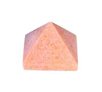 Pyramid Crystal Healing Stones - 1.4" Great Pyramid Figurine of Natural Stone Pyramid for Meditation, Reiki, Chakra Balancing and Crystal Pyramids Grid (Leopard Skin Jasper)(Sunstone)
