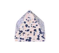 Pyramid Crystal Healing Stones - 1.4" Great Pyramid Figurine of Natural Stone Pyramid for Meditation, Reiki, Chakra Balancing and Crystal Pyramids Grid (Leopard Skin Jasper)(Dalmatian Jasper)