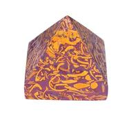 Pyramid Crystal Healing Stones - 1.4" Great Pyramid Figurine of Natural Stone Pyramid for Meditation, Reiki, Chakra Balancing and Crystal Pyramids Grid (Leopard Skin Jasper)(Golden Silk Jade)