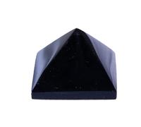 Pyramid Crystal Healing Stones - 1.4" Great Pyramid Figurine of Natural Stone Pyramid for Meditation, Reiki, Chakra Balancing and Crystal Pyramids Grid (Leopard Skin Jasper)(Obsidian)