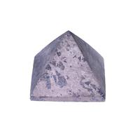 Pyramid Crystal Healing Stones - 1.4" Great Pyramid Figurine of Natural Stone Pyramid for Meditation, Reiki, Chakra Balancing and Crystal Pyramids Grid (Leopard Skin Jasper)(Pyrite)