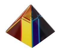 Pyramid Cube Color Prism, Optical Glass Triangular Prism, Pyramid Iridescent Suncatchers, Rainbow Color Glass Pyramid Desk Ornament for Home Office Decoration (50MM)