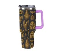 Pyramid Egypt Tribal Ancient Egyptian 40 Oz Tumbler Reusable Water Bottle Travel Mug Insulated Coffee Cup for Car Home Office