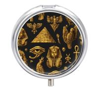 Pyramid Egypt Tribal Ancient Egyptian Pill Case Travel Medicine Organizer Box