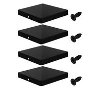 Pyramid Fence Post Cap Square Plastic 4pcs for 4x4 Wood Railings | Black Finish, Sloped Drainage Angle, UV Fade Resistance, for Decks, Gate Posts and Porch Posts