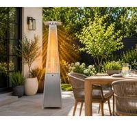 Pyramid Gas Patio Heater, Stainless Steel, Freestanding Outdoor Flame Tower