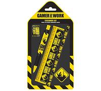Pyramid Generic Gamer At Work Stationery Set, Black, 1.6 x 8.5 x 22 cm