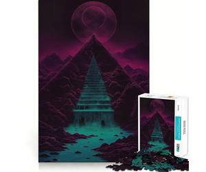 Pyramid Glow Hard Jigsaw Puzzle for Adults 1000 Pieces Solid Logic Toy Simple Fun Precision Cut (38x52cm)