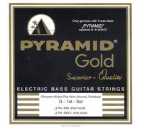Pyramid Gold Flatwound Long Scale 5 String Bass Strings 45-126