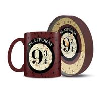 Pyramid Harry Potter Platform 9 3/4 Mug and Desk Clock Morning Set, Brown