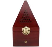 Pyramid Hollow out Incense Holder Wooden Metal Aromatherapy Decor