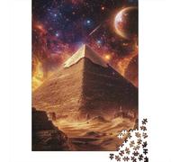 Pyramid in Cosmos -1 1000-Piece Puzzle for Adults, 38x26cm/1000pcs; Low-dust White Pieces for Sorting; An At-home Challenge for Leisure Time