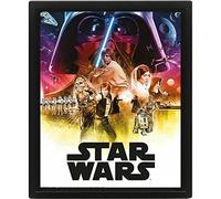 Pyramid International 3D Collector Frame of the First Opus Star Wars IV and V - A New Hope - The Empire Against Attack, 25.5 cm Long X 20 cm Wide