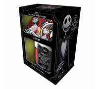 Nightmare Before Christmas Mug, Coaster and Keyring Set in Presentation Gift Box (Jack and Sally Design) 11oz Ceramic Mug - Official Merchandise