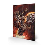 Pyramid International Anne Stokes Hellrider Wood Print 40 x 59cm, Multi-Colour, 40 x 59 x 1.3 cm