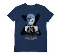 Pyramid International Arcane (Jinx Portrait) Navy Blue Large Unisex T-Shirt ‚ League of Legends Apparel, Gaming Fan Apparel, Arcane Character T-Shirt