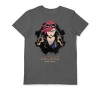 Pyramid International Arcane (Vi) Charcoal Unisex T-Shirt XX-Large ‚ League of Legends Apparel, Official Arcane Merchandise, Arcane Character T-Shirt